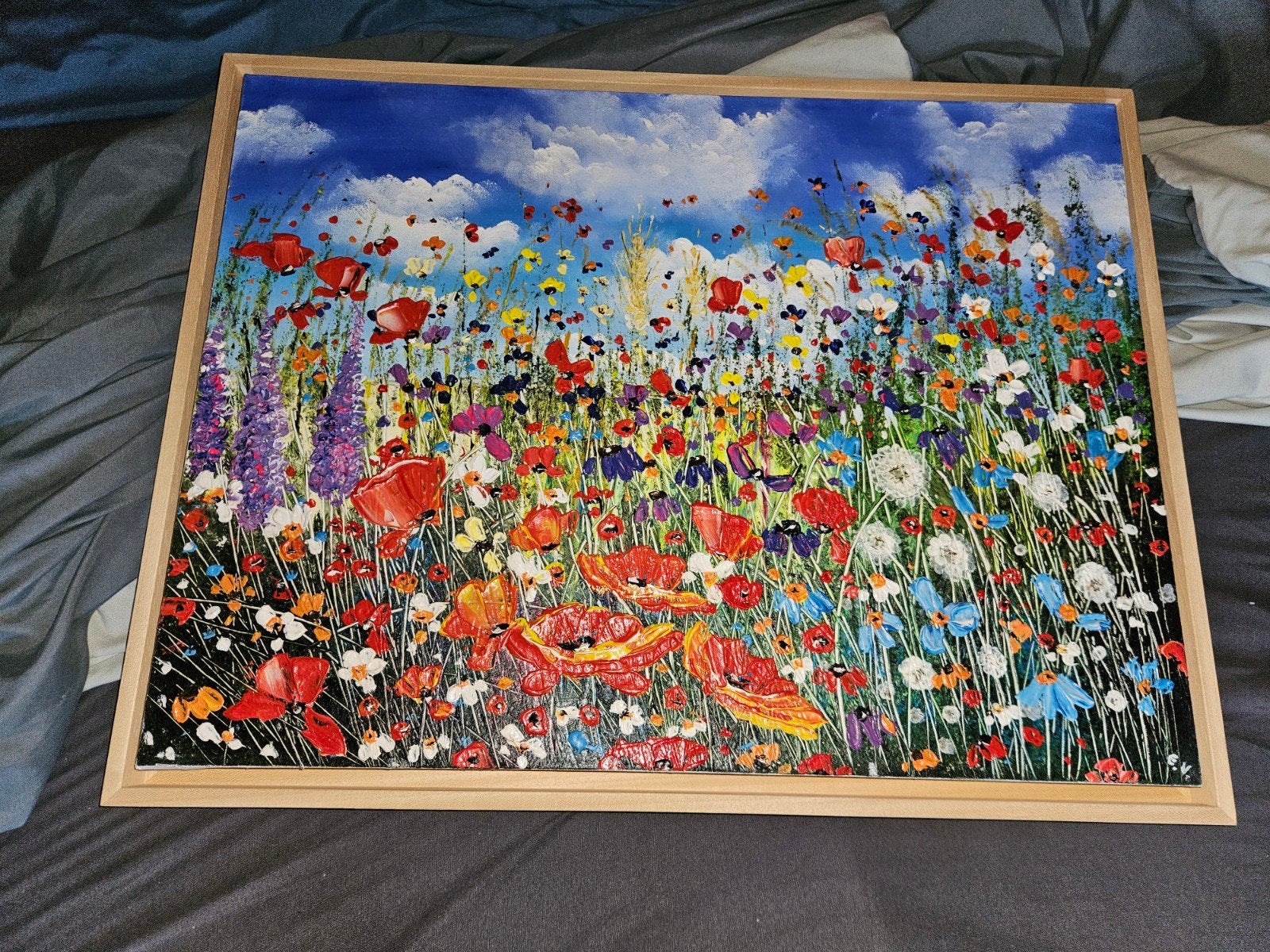 Kleurrijk bloemenveld schilderij - Evelina Vizu 2020, Ophalen