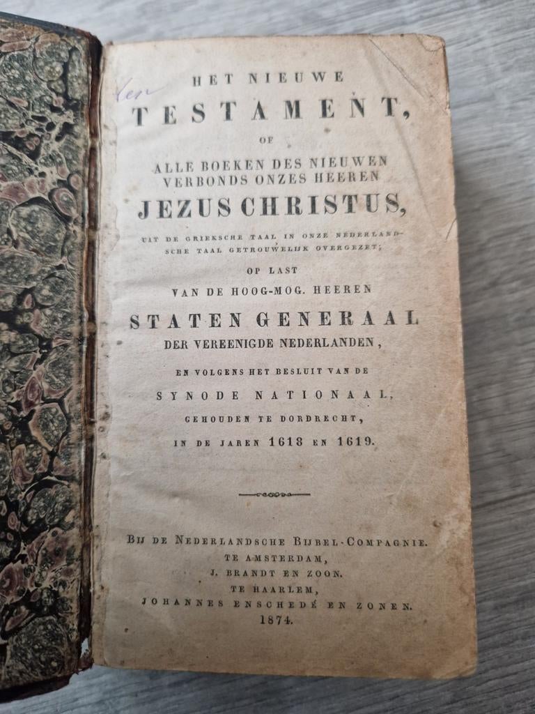 Het Nieuwe Testament - Statenvertaling 1874, Antiek en Kunst, Ophalen of Verzenden, Statenvertalers