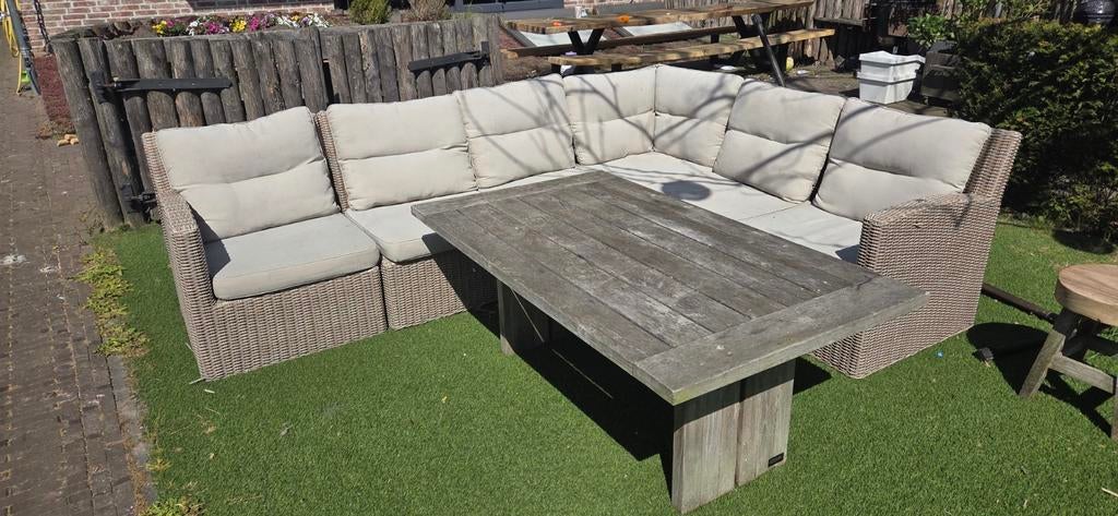 Kees Smit Wicker Loungeset incl tafel met Kussens, Gebruikt, Verzenden, 6 zitplaatsen, Loungeset