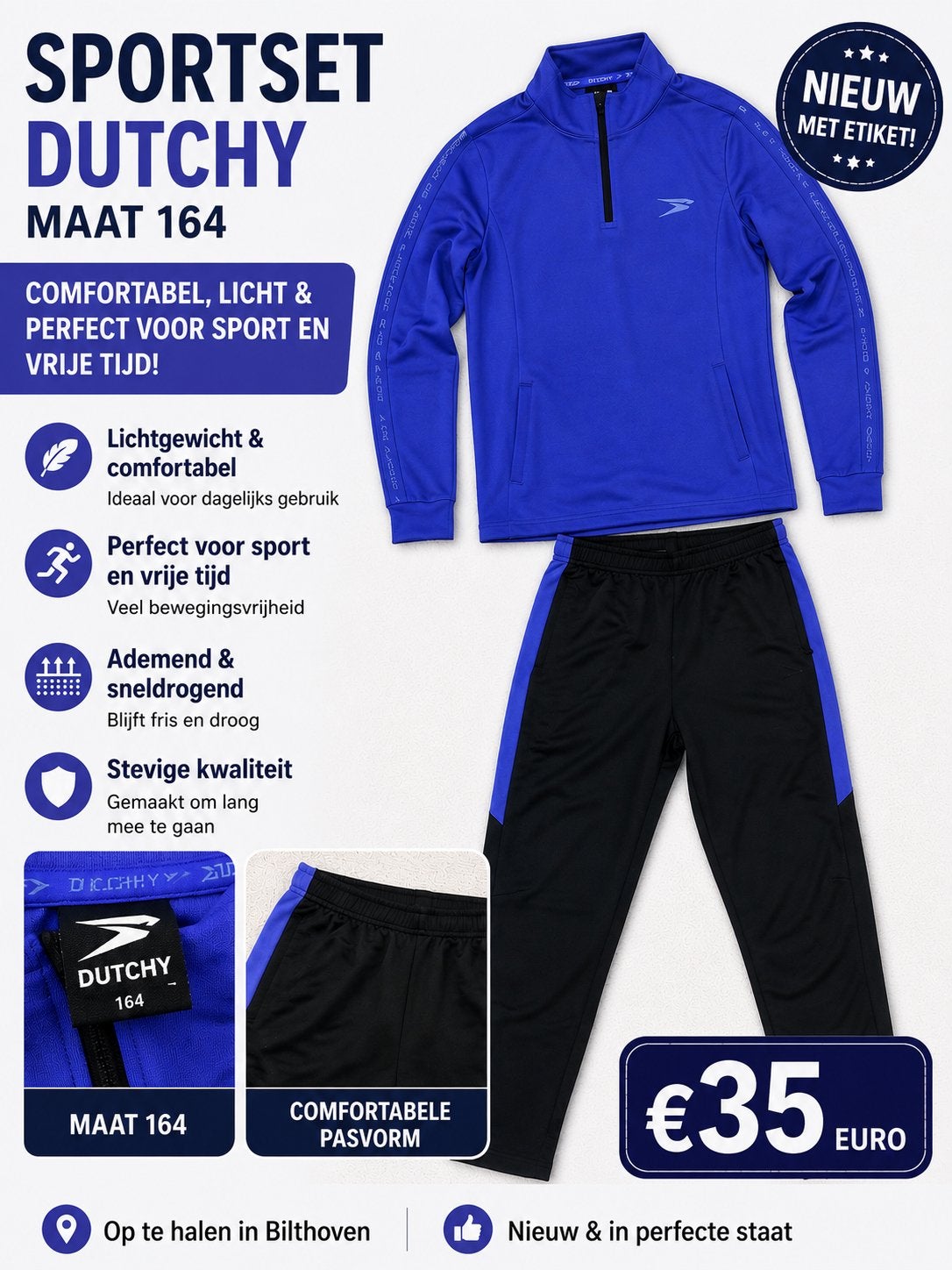 Nieuwe Dutchy Sportset – Maat 164 – Nieuw met label, Kinderen en Baby's, Kinderkleding | Maat 164, Ophalen of Verzenden, Nieuw