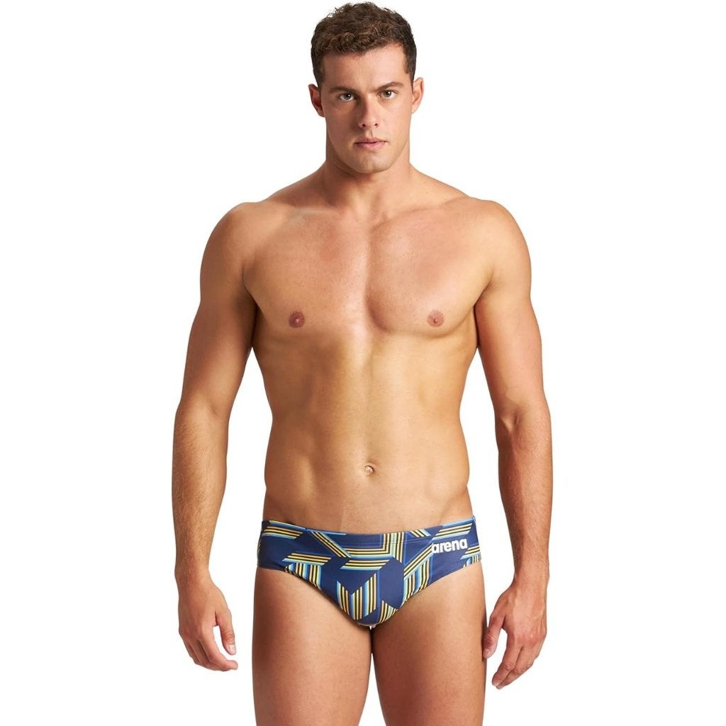 Nieuwe Arena M Puzzled Brief Zwembroek Navy Tellow Star, C.da Cisterna, 84/85 62029 Tolentino (MC) Italië, Blauw, Ophalen of Verzenden