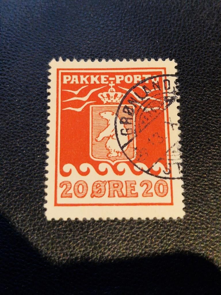 Groenland pakketzegel pakke-porto gestempeld nr 9 / 9B, Ophalen of Verzenden, Denemarken, Gestempeld