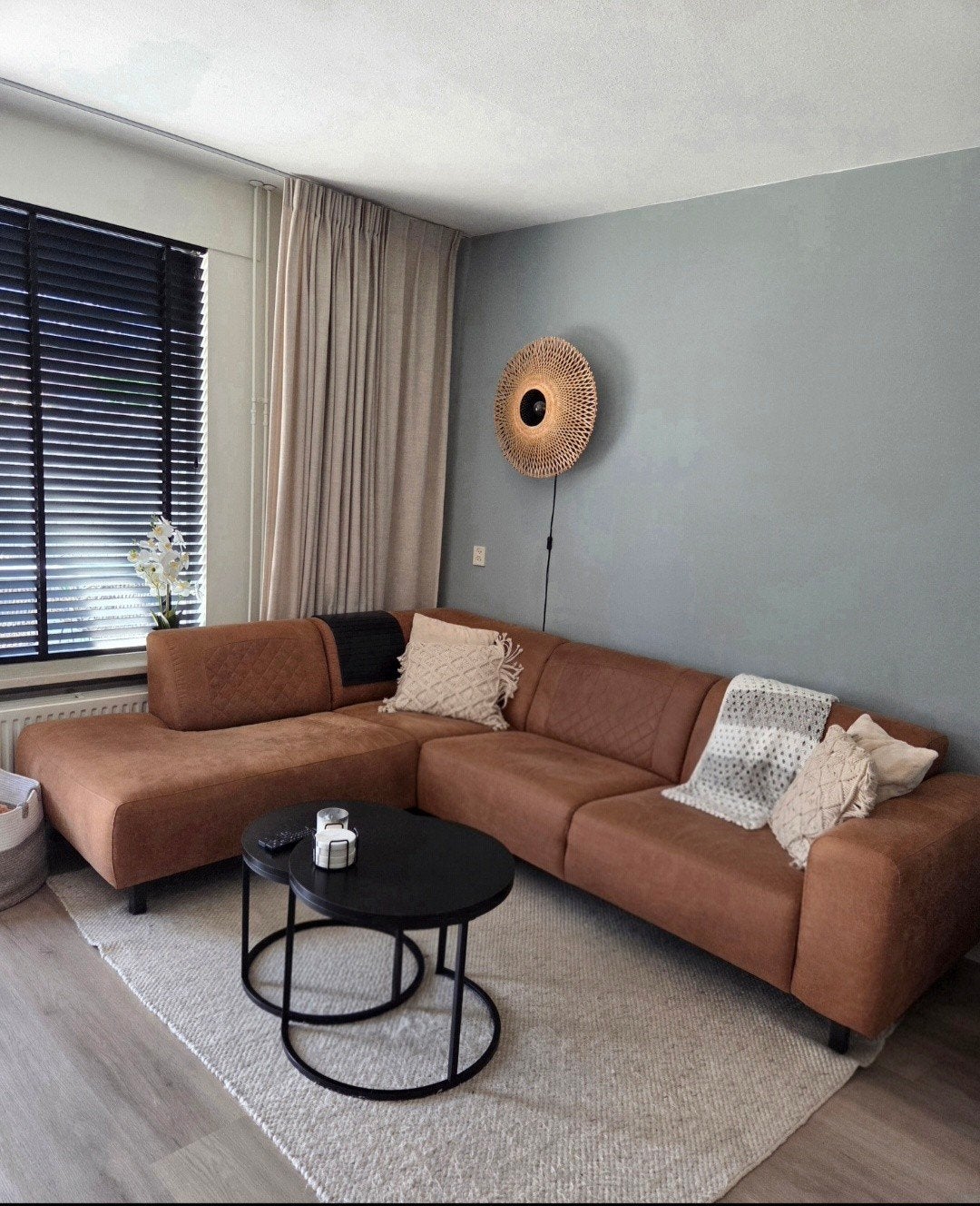 Comfortabele cognac kleurige hoekbank "Avilla", HACO, Huis en Inrichting, Banken | Bankstellen, Ophalen, 250 tot 300 cm, Hoekbank