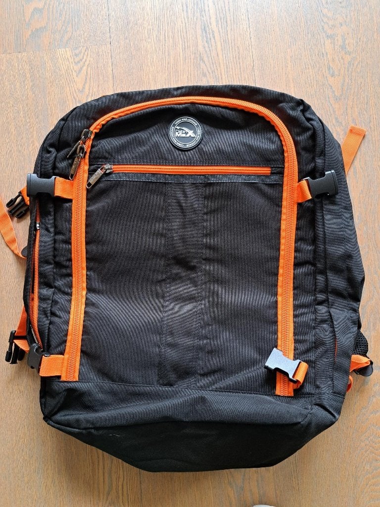 Rugzak, lichtgewicht, CabinMax Metz Reistas Zwart met oranje, Ophalen, 40 tot 60 cm, 30 cm of meer, Zwart