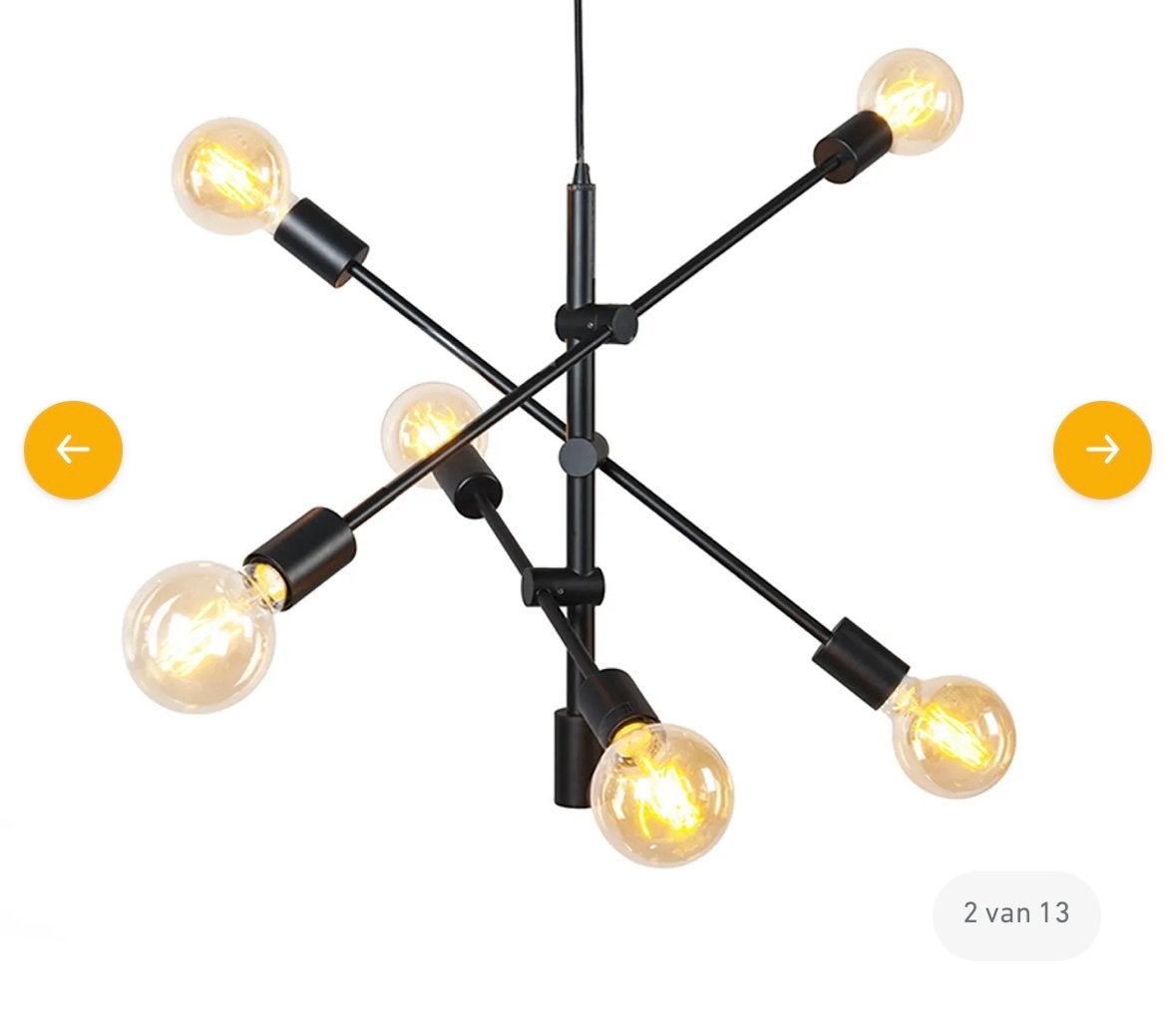 QAZQA Sydney HL Black Industriële Hanglamp 6-lichts E27, Ophalen, Nieuw, Metaal, E27 (groot)