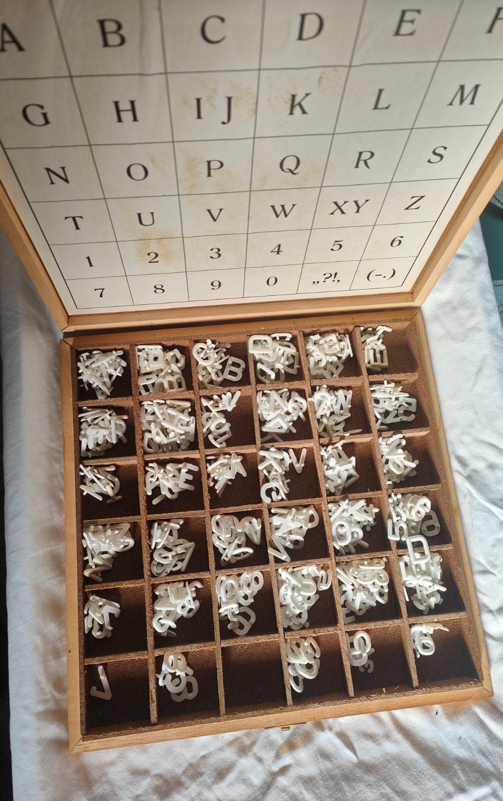 Vintage Letterdoos met Cijfers en Letters - Compleet, Ophalen of Verzenden