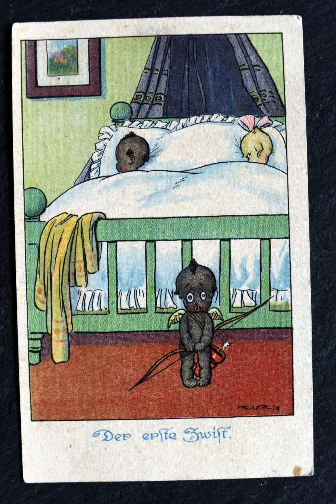 Zwarte cupido ziet de eerste echtelijke ruzie, 1920, Verzenden, 1920 tot 1940, Ongelopen, Kinderen