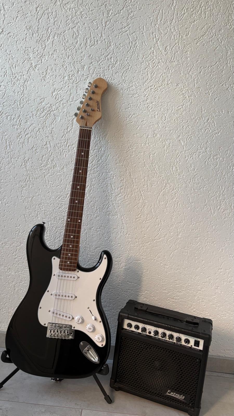Elektrische gitaar Entrada met versterker en accessoires