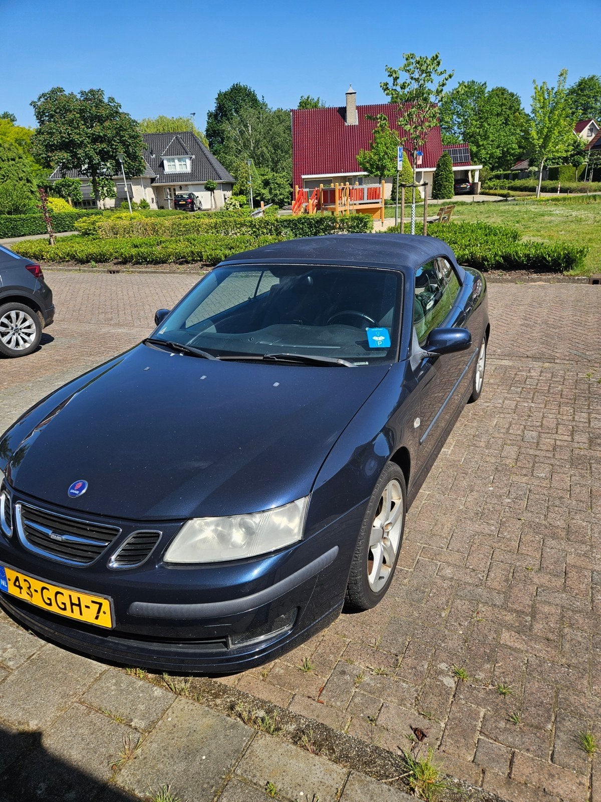 Saab 9-3 1.8 T 110KW Cabrio AUT 2005 Donker blauw, 1998 cc, 4 cilinders, Cabriolet, Particulier