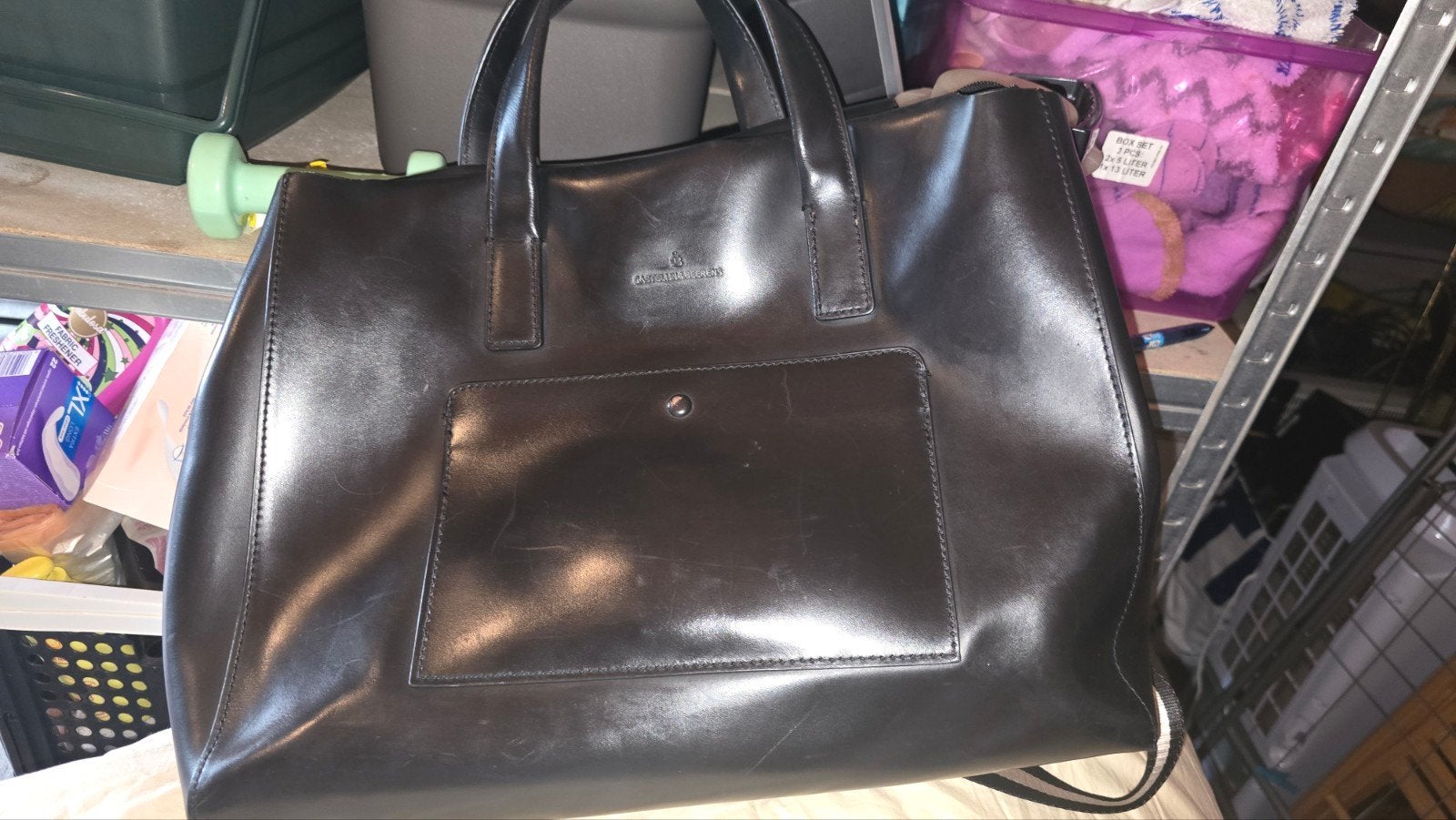 Castellijn & Beerens Leren Shopper Zwart, Ophalen of Verzenden, Gebruikt, Zwart, Shopper