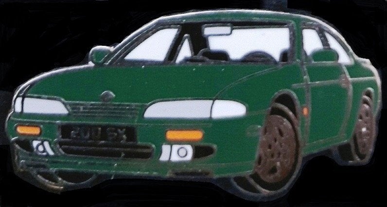 Nissan 200 SX-groen emaille, Verzenden, Nieuw, Transport, Speldje of Pin