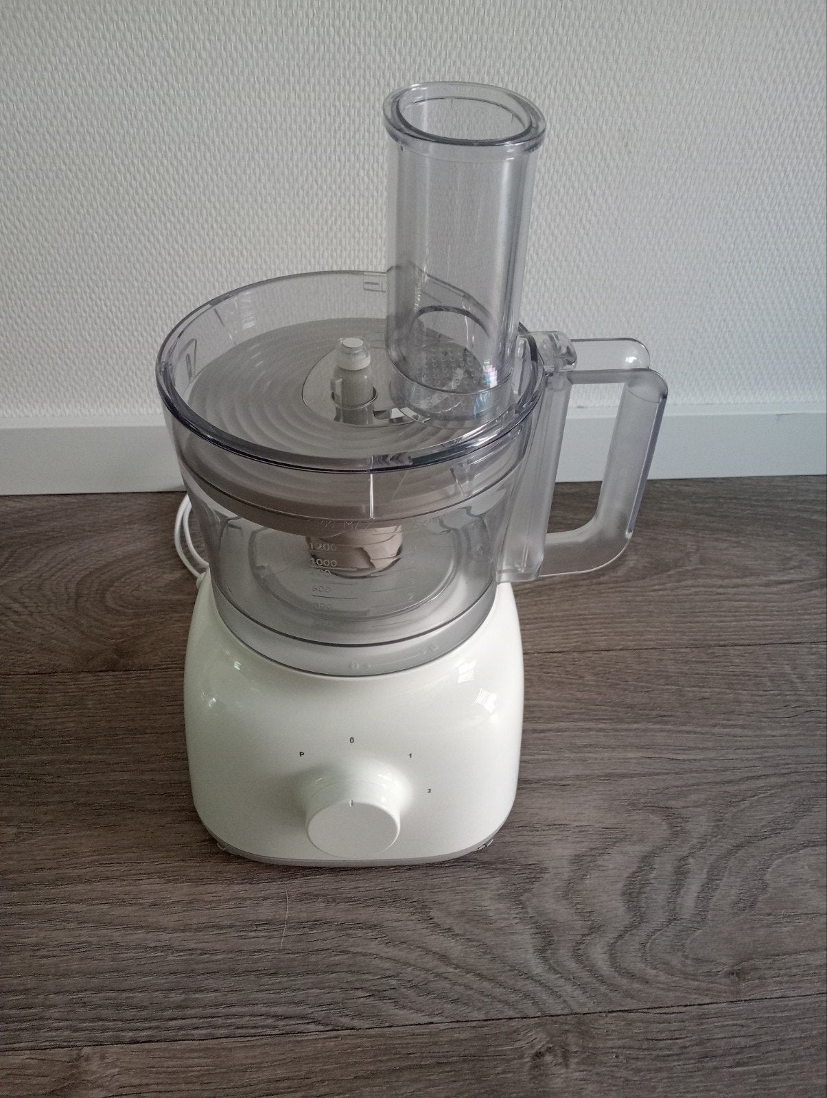 Philips HR7627 Foodprocessor - Wit, 650W, met accessoires, Gebruikt, 1 tot 2 liter, 2 snelheden, Ophalen of Verzenden