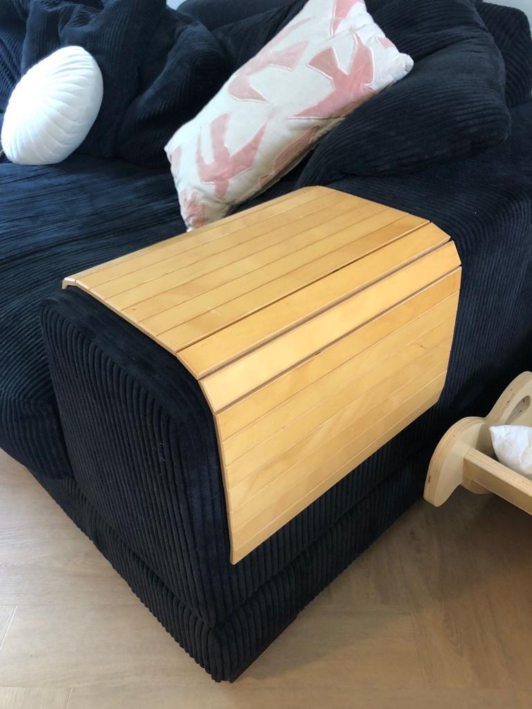 Dienblad voor armleuning, Ophalen, Zo goed als nieuw, Rechthoekig, Hout