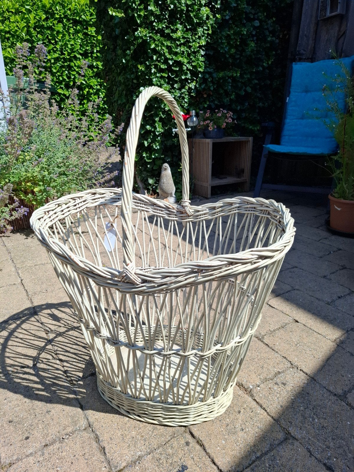 Grote vintage rieten, ovale mand, Huis en Inrichting, Woonaccessoires | Schalen en Manden, Ophalen, Gebruikt, Ovaal, Riet