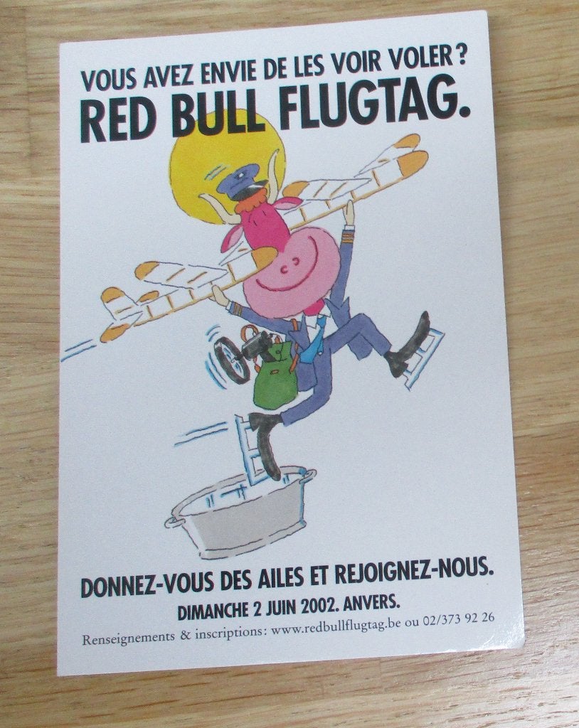 Vintage reclamekaart red bull schaatsen vliegen koe pet, Verzamelen, Sportartikelen en Voetbal, Ophalen of Verzenden, Zo goed als nieuw