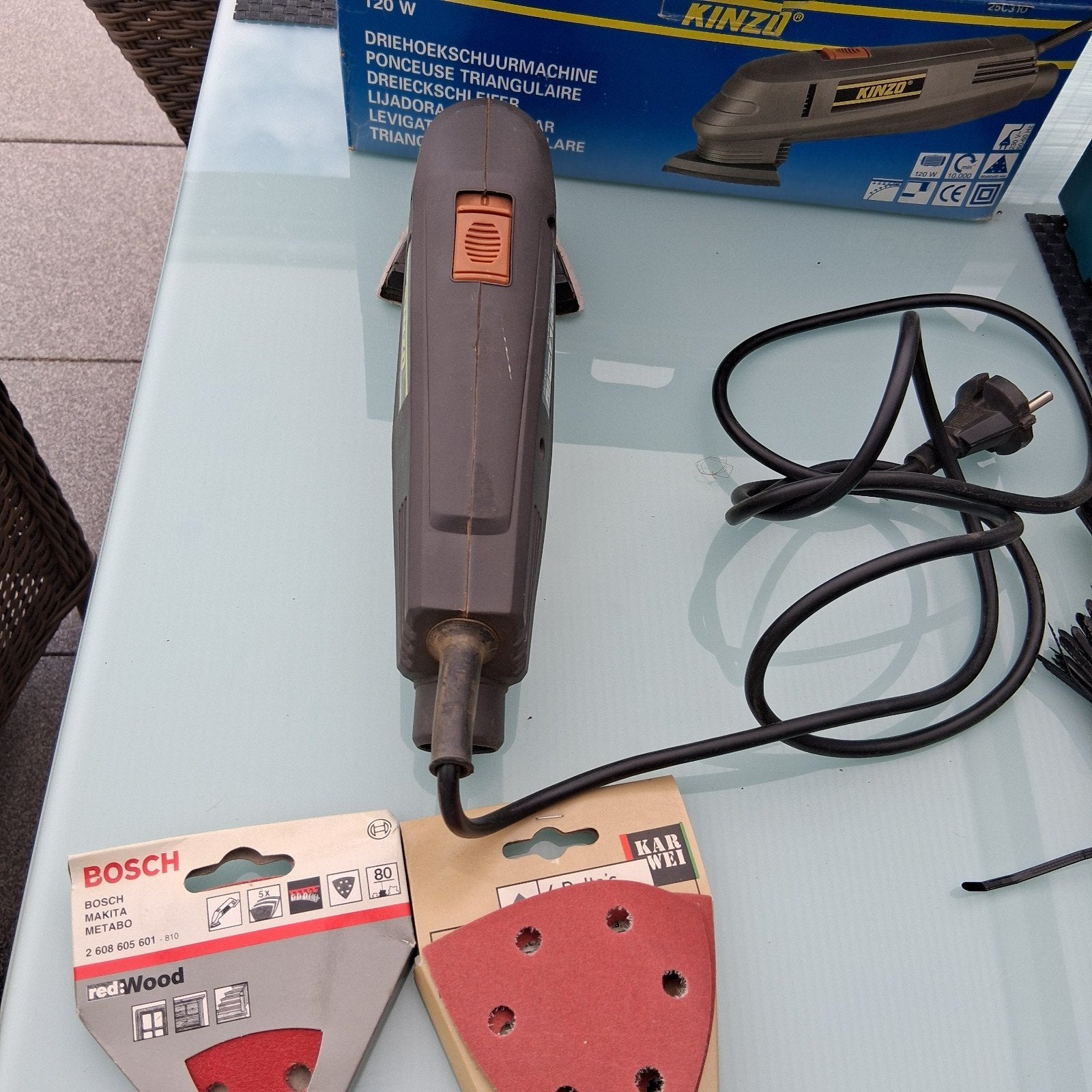 Driehoek schuurmachine., Doe-het-zelf en Verbouw, Ophalen of Verzenden, Zo goed als nieuw, Minder dan 600 watt, Overige typen