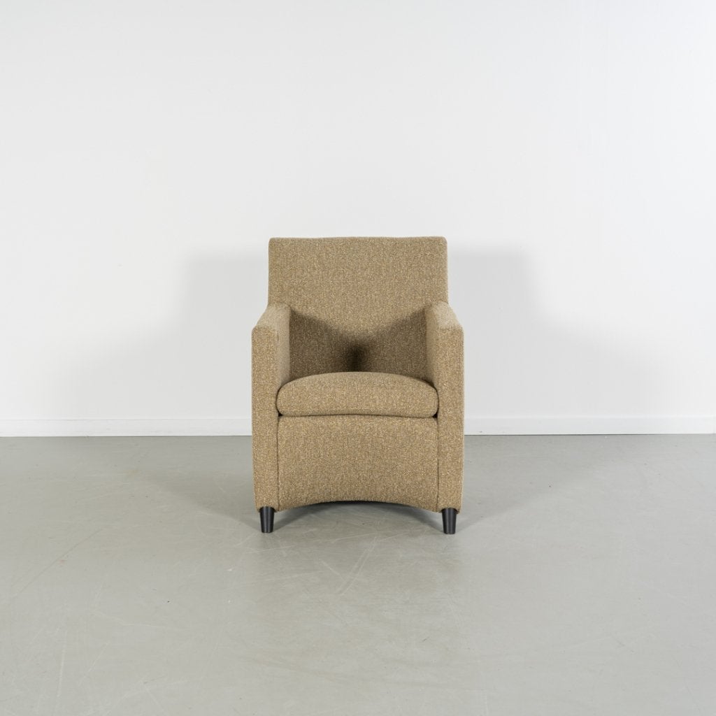 2x Leolux Dolcinea Fauteuil Beige Stof Gemêleerd - Zwart, Huis en Inrichting, Niet ingevuld, Minder dan 75 cm, Niet ingevuld, Ophalen of Verzenden
