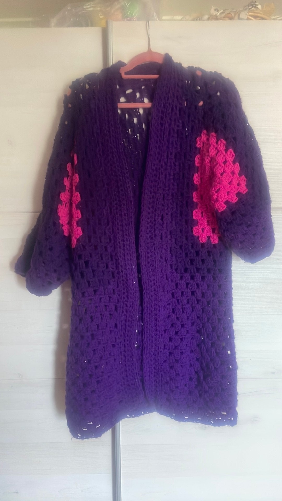 Lang gehaakte vest 44, Kleding | Dames, Verzenden, Zo goed als nieuw, Maat 42/44 (L)