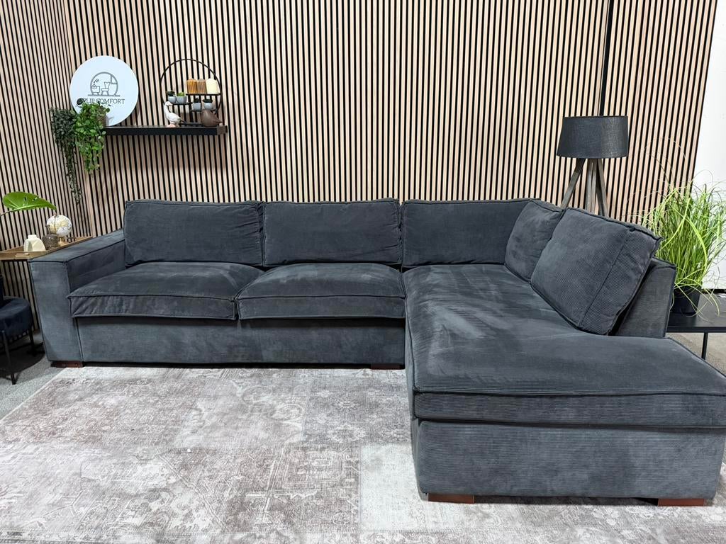 “GRATIS LEVERING” Gave Woood ribstof hoekbank! 285x195, Huis en Inrichting, Banken | Bankstellen, 250 tot 300 cm, 125 tot 150 cm