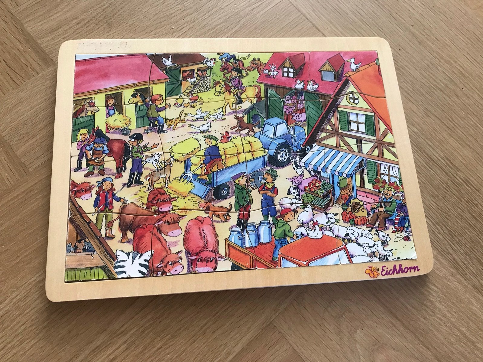 Houten inlegpuzzel 15 stukjes van Eichhorn, Ophalen of Verzenden, 10 tot 50 stukjes, Zo goed als nieuw, Van hout