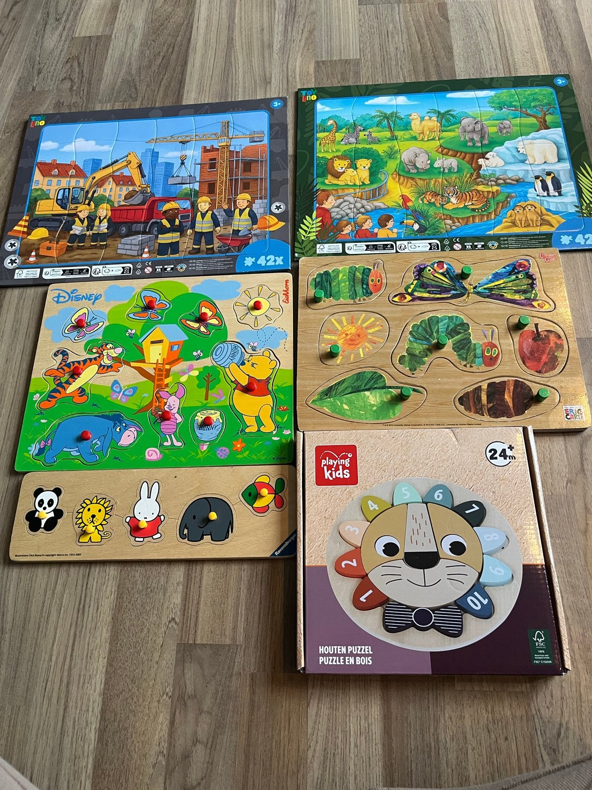 Diverse Puzzels voor Kinderen - Houten & Legpuzzels, Gebruikt, Van hout, 0 tot 6 maanden, Meer dan 50 stukjes