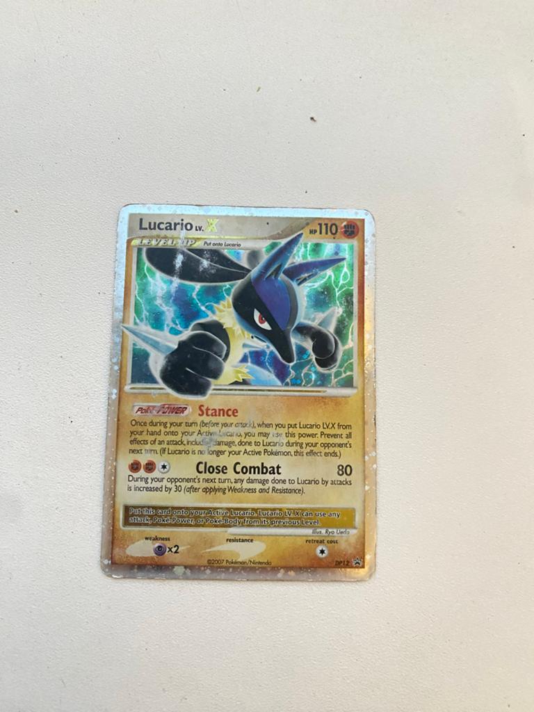 Pokémon Kaart Lucario LV.X DP12, Hobby en Vrije tijd, Verzamelkaartspellen | Pokémon, Ophalen of Verzenden, Gebruikt, Losse kaart