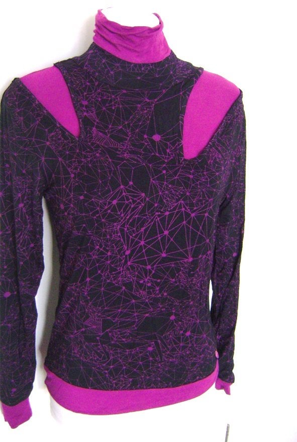galaxy cut out top cyber gothic rave psy goa retro cyberdog, Maat 38/40 (M), Skunkfunk, Zo goed als nieuw, Lange mouw