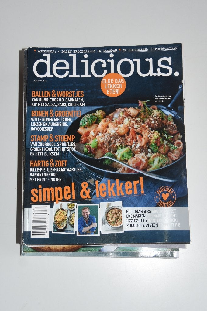 Delicious tijdschrift jaargang 2014 incl. Kerst nummer, Verzenden, Zo goed als nieuw, Damesbladen