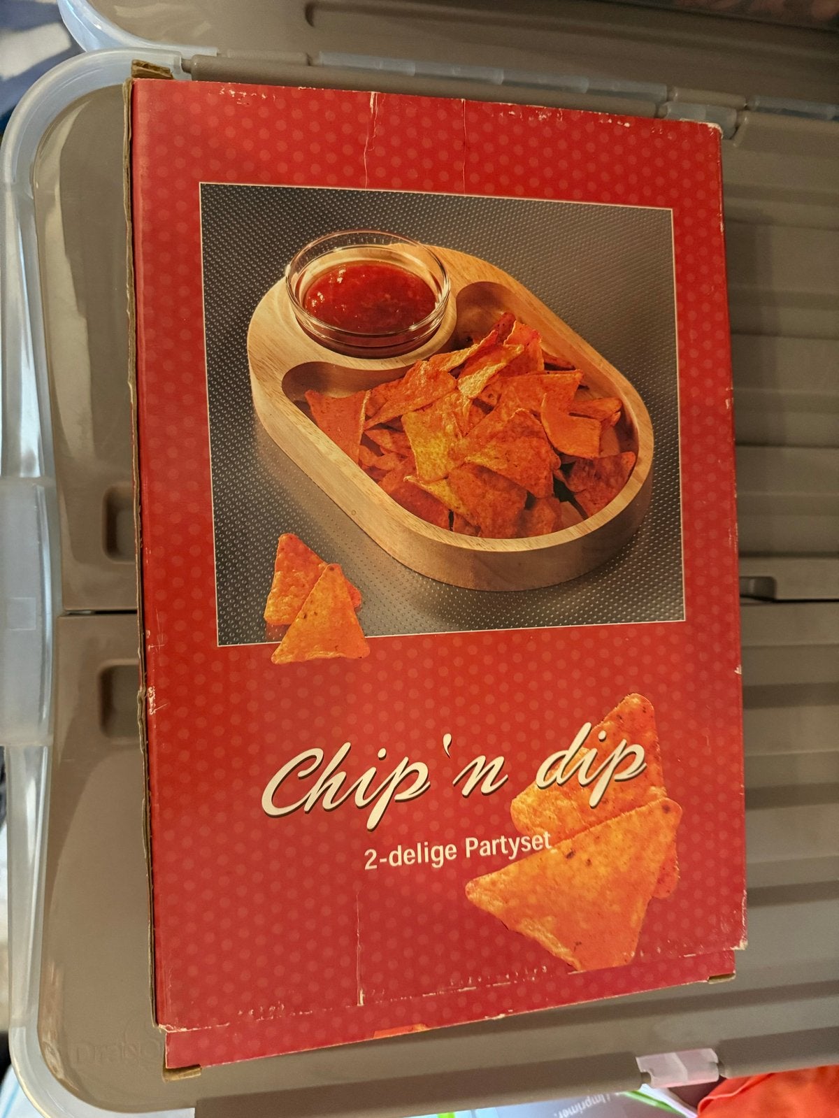 Chip 'n dip 2-delige partyset - Houten schaal met dipschaalt, Overige typen, Hout, Nieuw, Ophalen of Verzenden