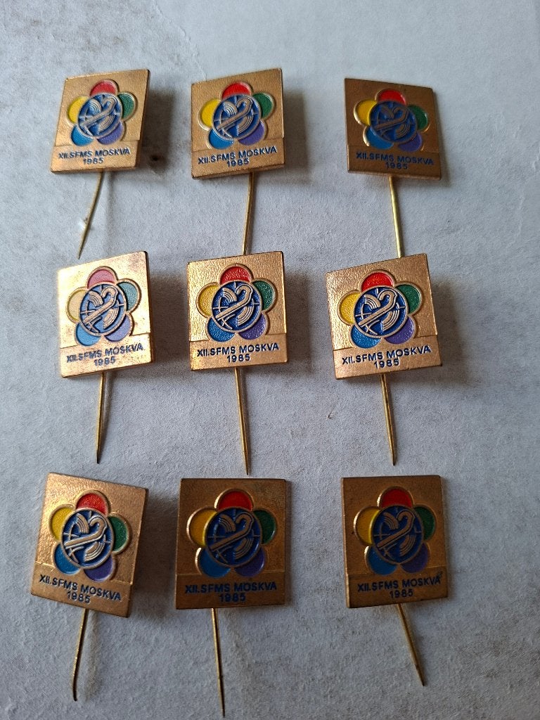 Speldjes xii sfms moskva 1985, Ophalen of Verzenden, Gebruikt, Overige onderwerpen, Speldje of Pin
