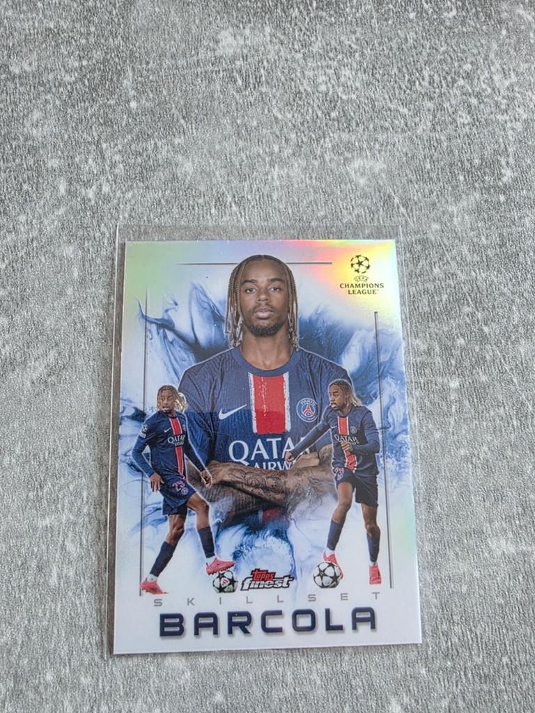 Bradley Barcola Topps Finest Skillset PSG Voetbalkaart, Ophalen of Verzenden, Zo goed als nieuw, Buitenlandse clubs, Spelerskaart