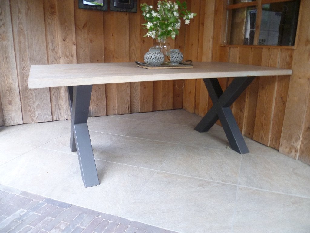 tuintafel, Tuin en Terras, Tuintafels, Ophalen, Gebruikt, Rechthoekig, Hout