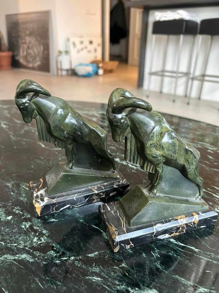 Art Deco Boekensteunen Rammen - Gesigneerd Max Le Verrier, Antiek en Kunst, Minder dan 20 cm, Handgemaakt, Art deco, Ophalen of Verzenden