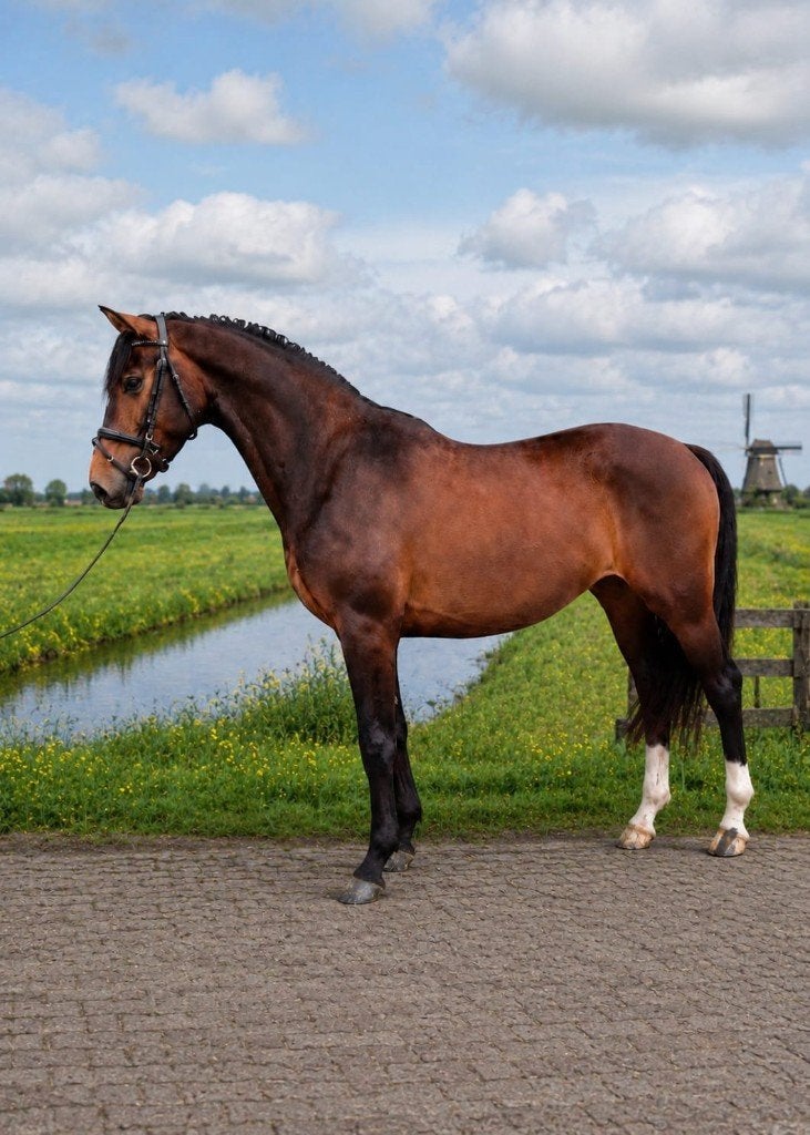 Te koop: veelbelovende 4-jarige KWPN ruin, Met stamboom, B, Ruin, Dressuurpaard
