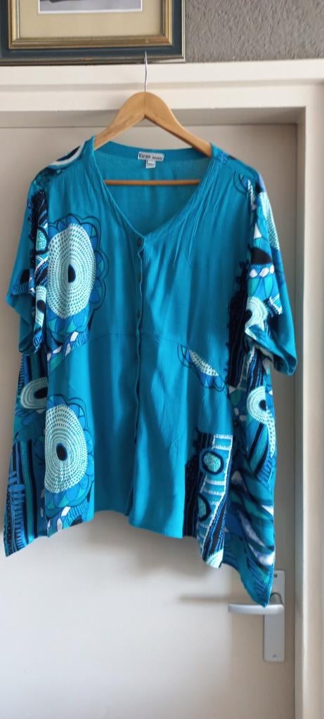 Kiran boetiek blouse met korte mouwen, Ophalen of Verzenden, Zo goed als nieuw, Blauw
