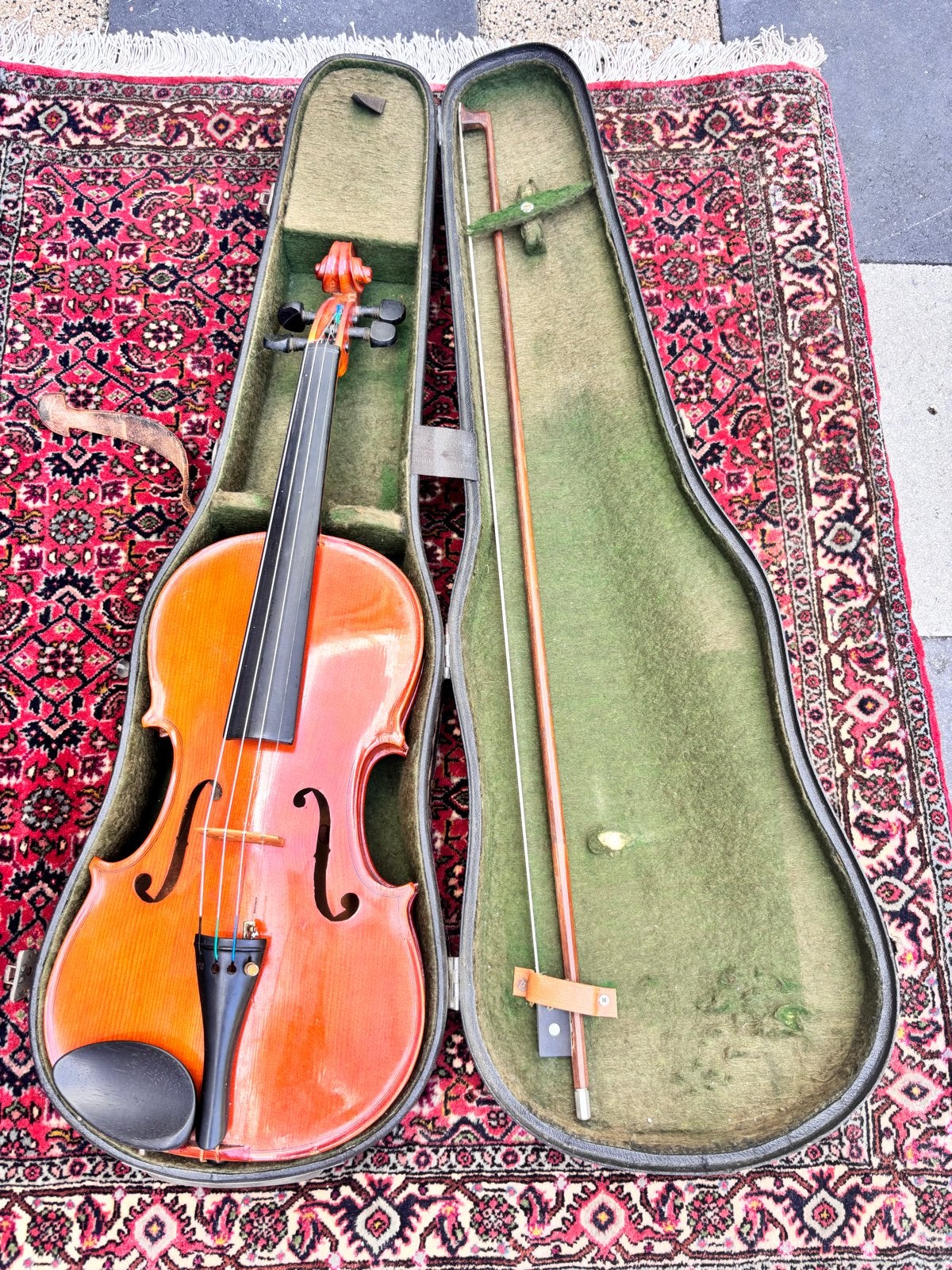 Mooie oude 3/4 viool met koffer en strijkstok, Gebruikt, 3/4-viool, Viool, Ophalen of Verzenden