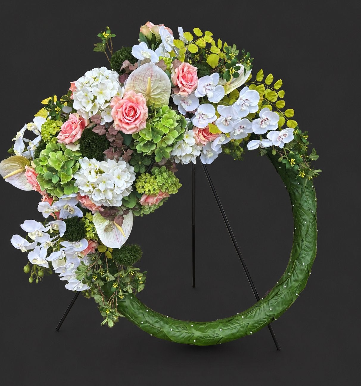Herdenkingskrans zijden bloemen - Nieuw, 80 cm, Ophalen, Nieuw, Krans, Textiel