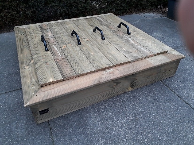 HOUTEN ZANDBAK 90X140 incl deksel kant en klaar geleverd, Ophalen, Nieuw