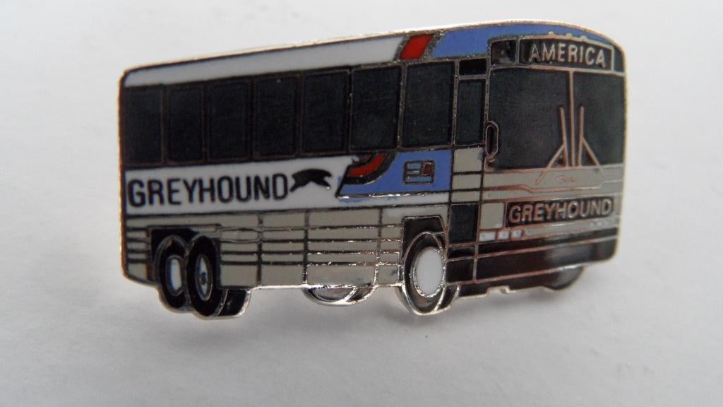 Greyhound America autobus speld, geëmailleerd, Verzenden, Gebruikt, Merk, Speldje of Pin