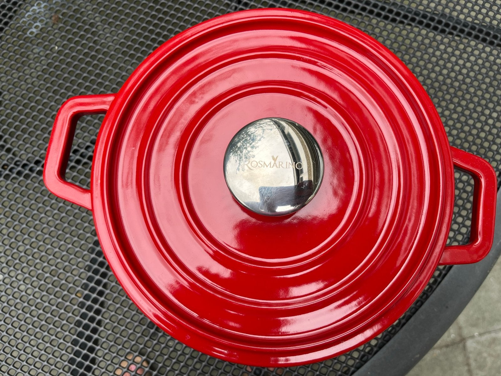 Rosmarino Braadpan - Gietijzer - Rood - 20 cm, Ophalen, Met deksel, Zo goed als nieuw, Overige merken