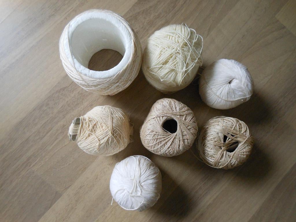 7 restjes dun haakgaren, Ophalen, Gebruikt, Breien, Wol of Garen