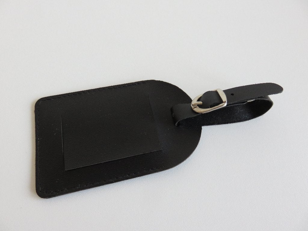 zwart kunstleren bagagelabel, kofferlabel met privacy flap, Zwart, Minder dan 40 cm, Minder dan 35 cm, Ophalen of Verzenden