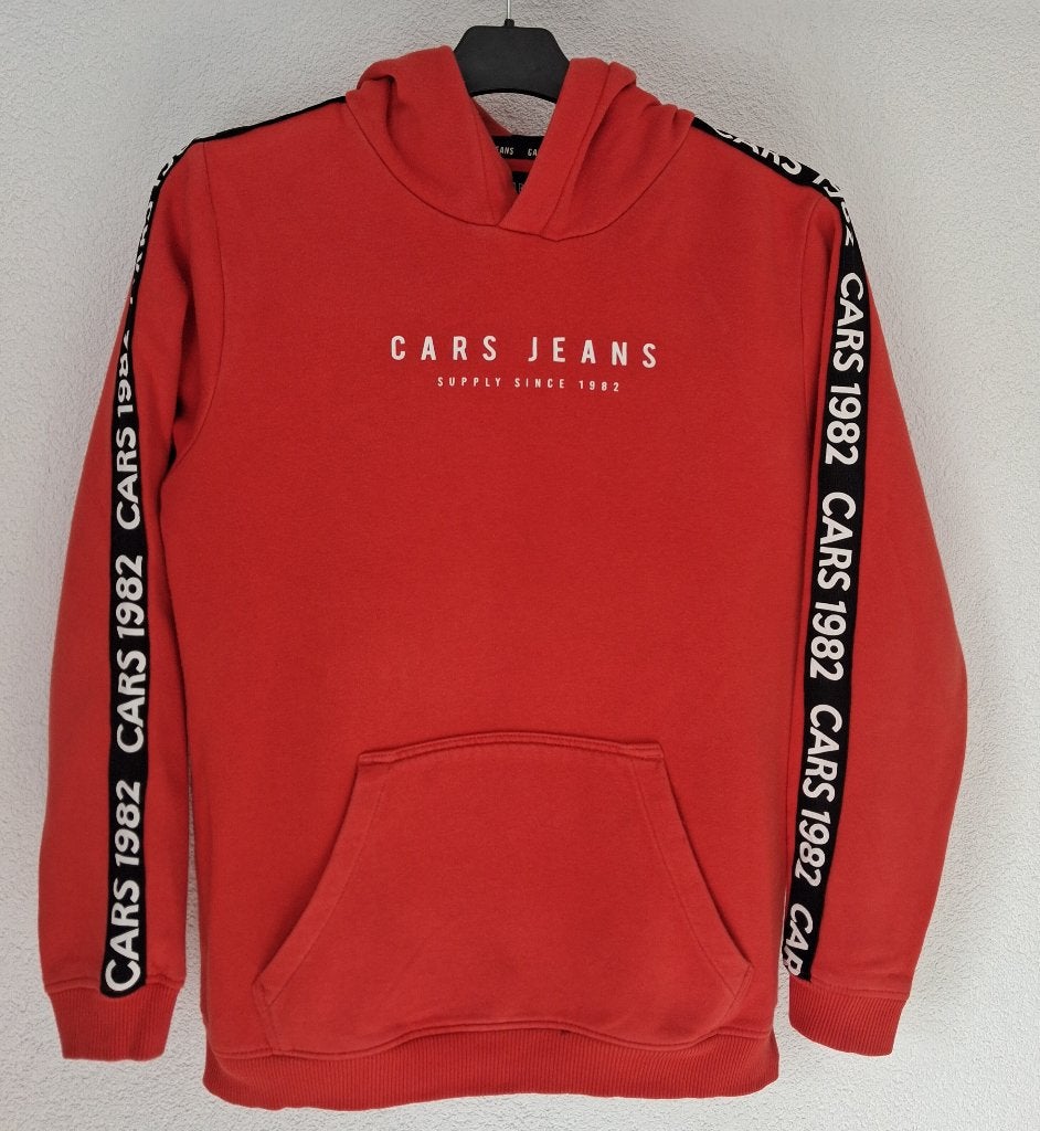 Cars Jeans Hoodie Dougal – Oranje/Rood – Maat 164, Gebruikt, Trui of Vest, Ophalen of Verzenden, Jongen