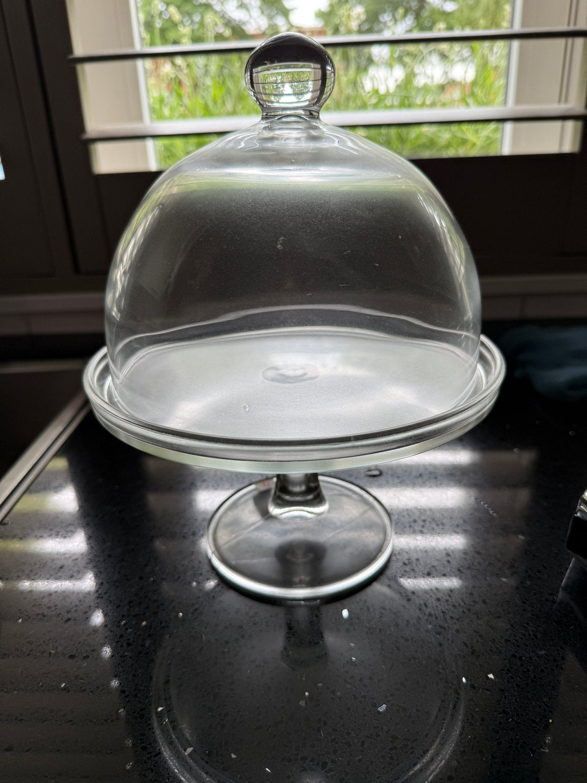 Glazen taartstolp met voet - Zo goed als nieuw, Ophalen of Verzenden, Zo goed als nieuw, Glas