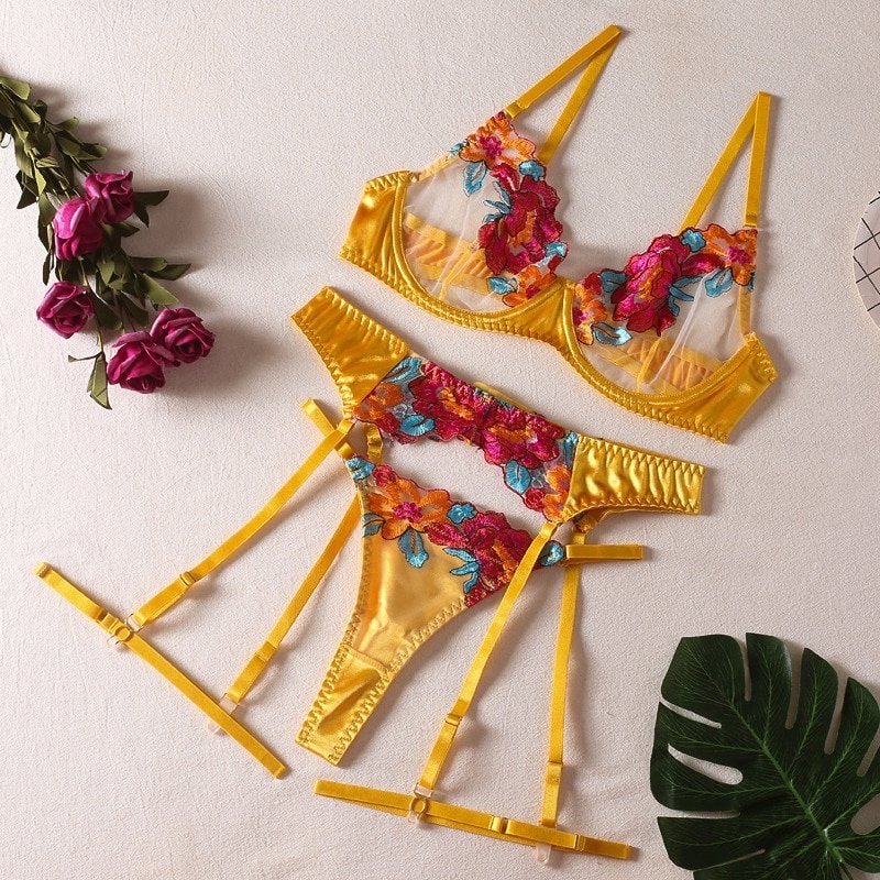 Geel dames lingerie setje, Kleding | Dames, Verzenden, Geel, Setje