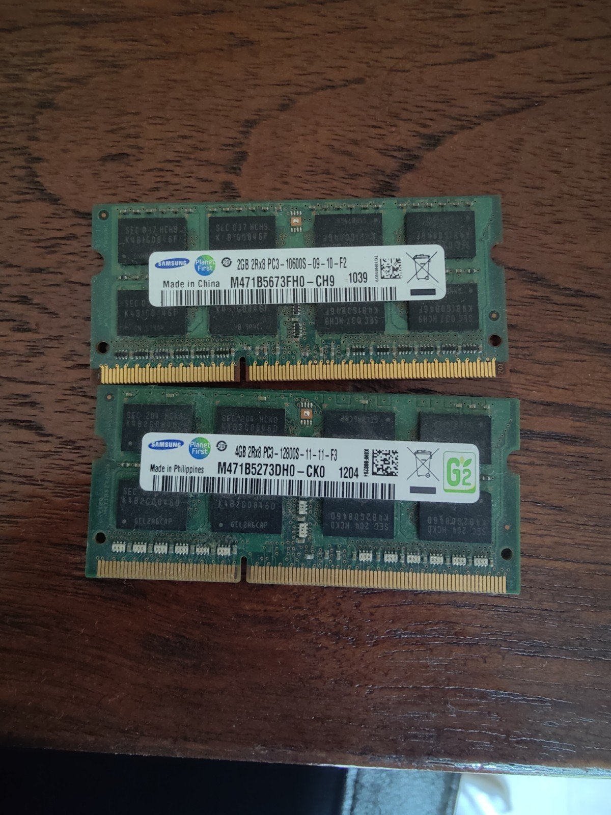 2x Samsung SO-DIMM Laptop Geheugen (2GB DDR3 + 4GB DDR3), Computers en Software, RAM geheugen, Ophalen of Verzenden, Gebruikt