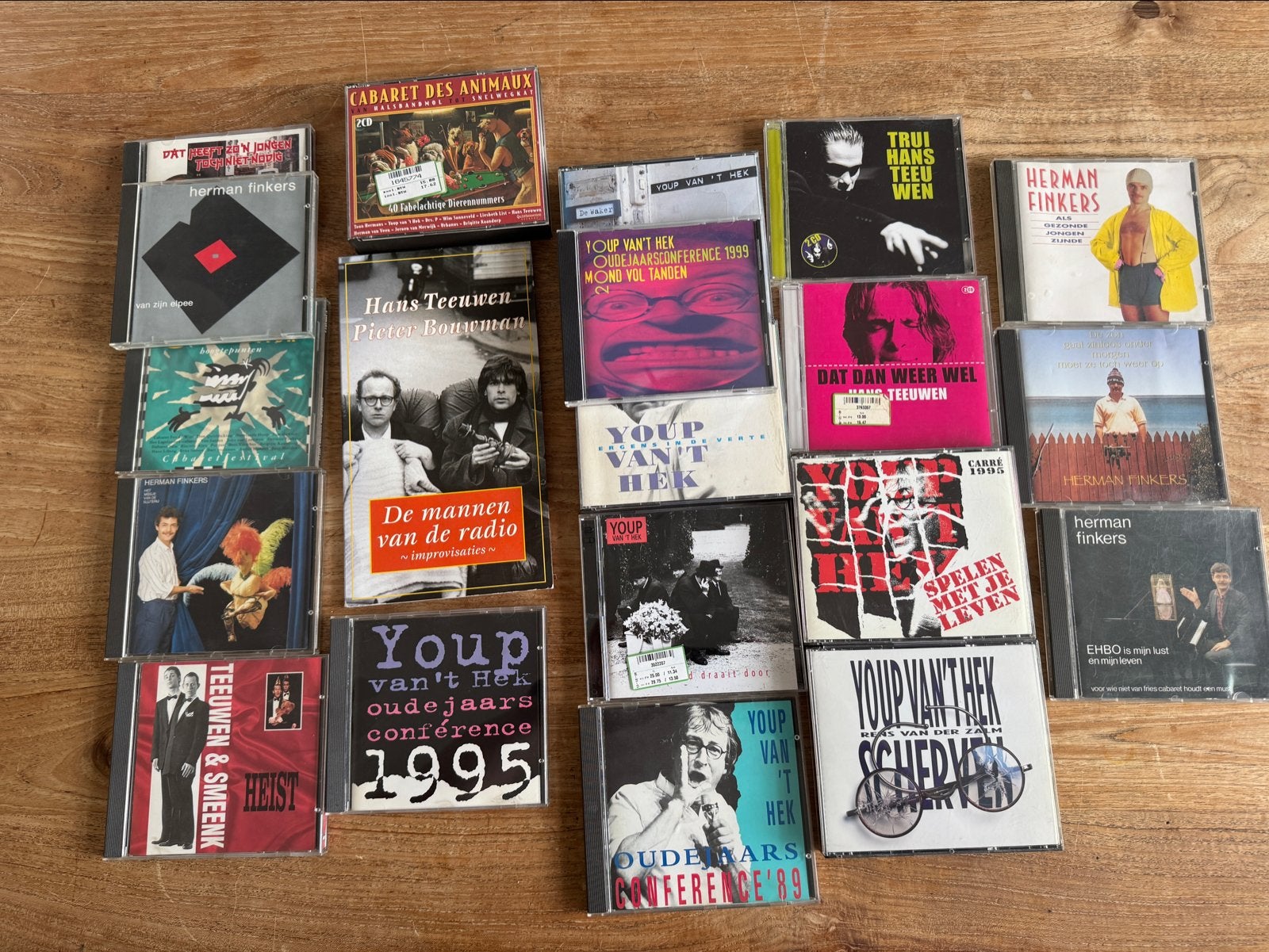 20 Cabaret CD's: Youp van 't Hek, Herman Finkers, Hans Teeuw, Ophalen of Verzenden, Gebruikt, Album