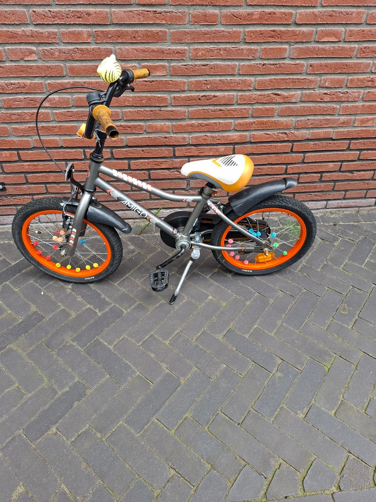Amigo kinderfiets 16 inch met zijwielen, Ophalen, Zijwieltjes, Amigo, 16 tot 20 inch