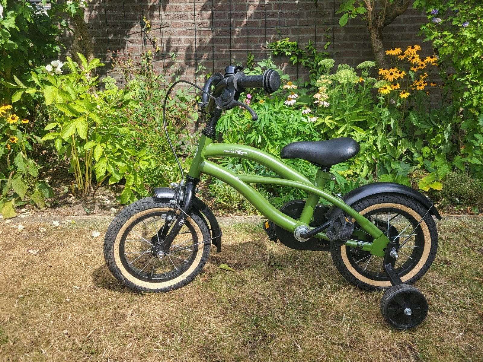 Nogan Kinderfiets 12 inch met zijwieltjes - Groen, Ophalen, Terugtraprem, Zijwieltjes, Nogan