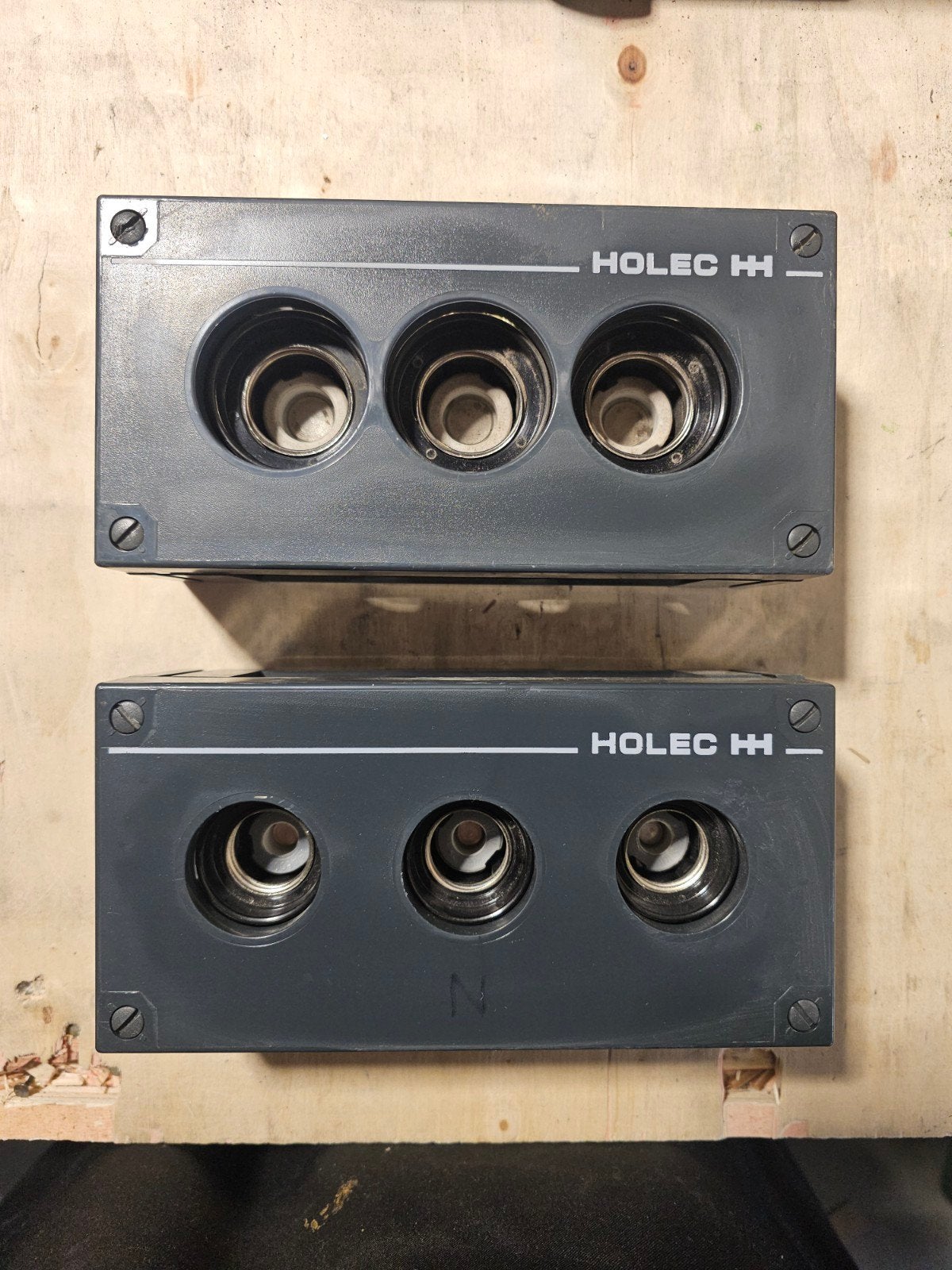 2x HOLEC HH 3-Fase Zekeringkast – Smeltzekeringhouder Kracht, Ophalen of Verzenden, Overige typen